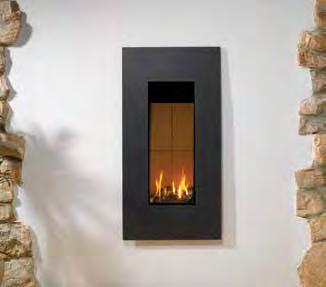 Flat wall installation (rear exit only when combined with Sorrento frame) 4. Top or rear flue options for location flexibility 5. Glass Fronted 6. Realistic log-effect fire 7.