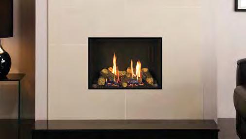The simple, clean lines of this hole in the wall fire can be further enhanced by creating a feature wall from Gazco s carefully selected range of fireplace tile surround packages as shown on page