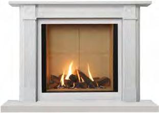 It is highly efficient too, with a large glass area providing radiant heat, while convected heat enters the room through high level grilles in the false chimney breast (constructed to house the fire).