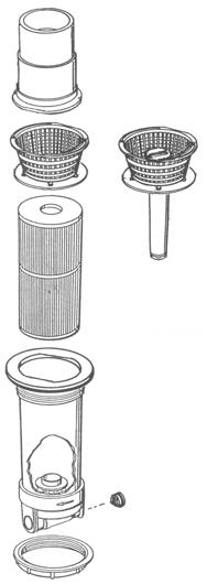 If aligned properly, unit should easily lift out in one piece. DO NOT FORCE. 3. Separate basket from skimmer basket adapter by spreading boss on basket away from adapter wall (Fig. W). 4.