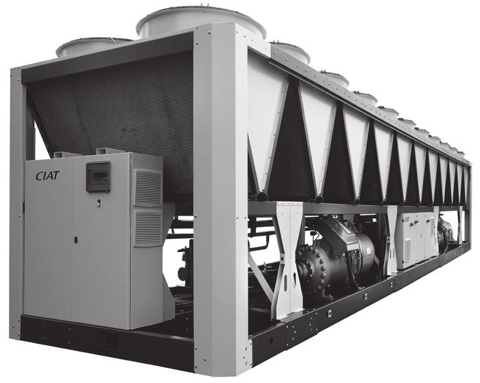 Air-to-Water Heat Pumps and Chillers 18-194 kw 190-650 kw 600-1350 kw 22-214 kw CIATCOOLER AQUACIAT power HE/HEE POWERCIAT CIATCOOLER - INTERNAL CHILLER/HEAT PUMP Heating capacity: 22 to 214 kw