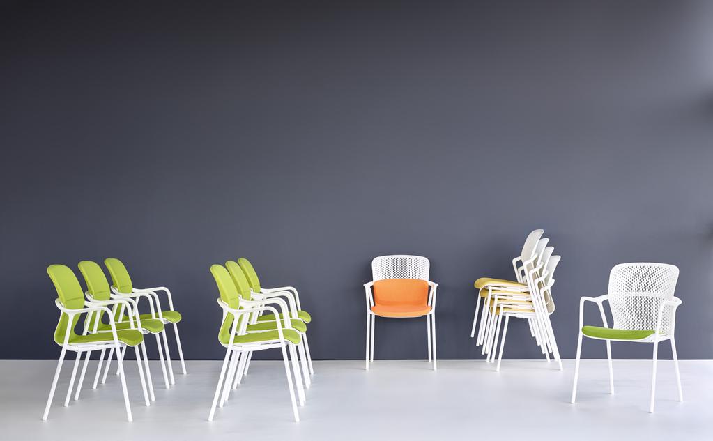 To achieve this, they designed every chair in the group from only four key parts: base, cradle, seat shell, and a selection of upholstery options.
