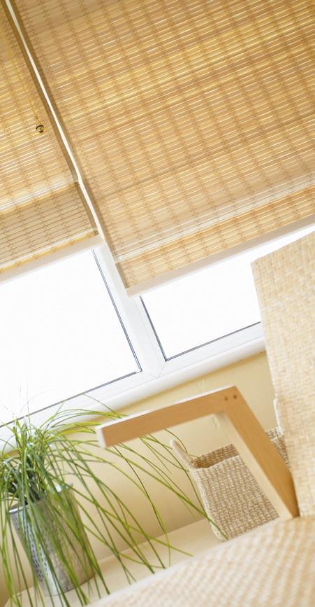 Wood Weaves Blinds to suit any living space The Natural Wood Weaves collection is an exotic mix of woods and bamboos that filter light into your room, creating
