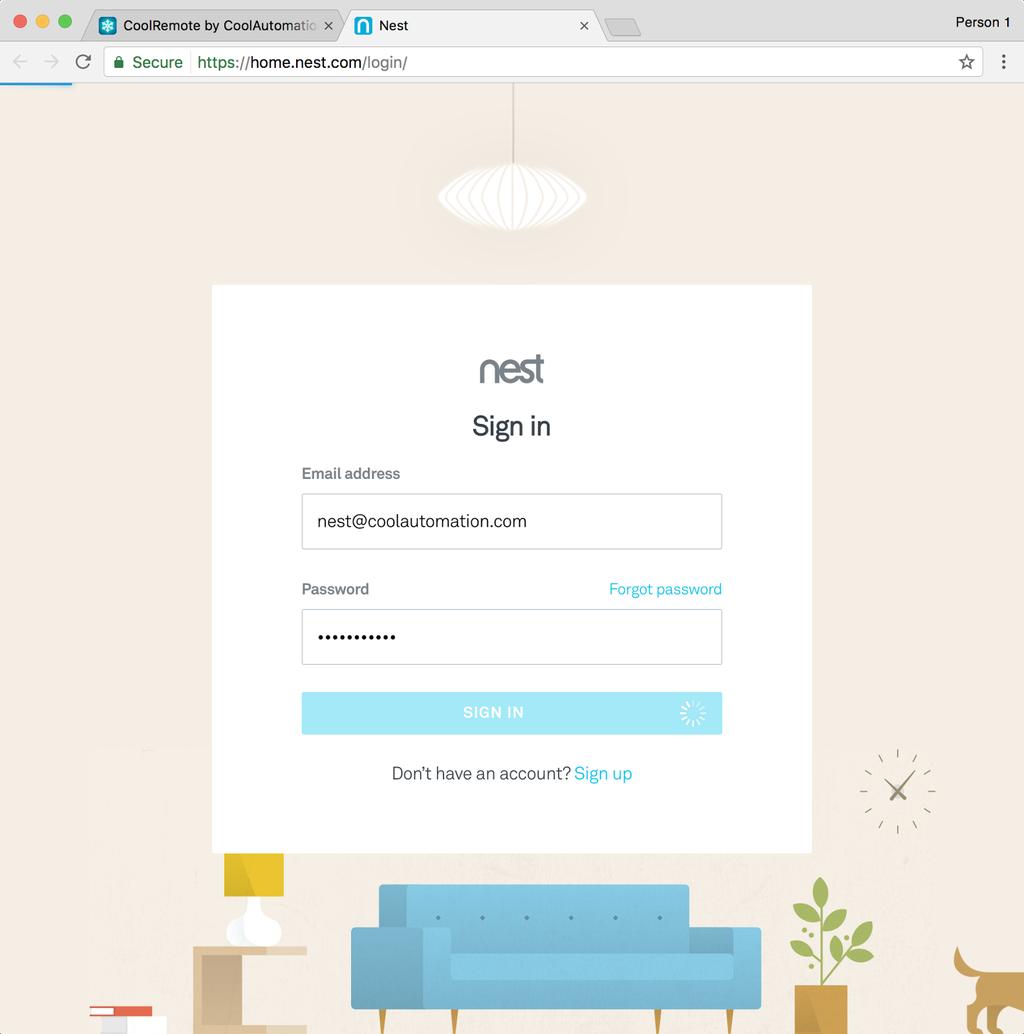 Nest account Click the blue ACCEPT button in your Nest account,