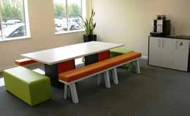 mix n match all your breakout area furniture; including bench