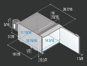6 Cu. Ft. Refrigerator/Freezer Technical data Upper compartment (Cu Ft) 1.6 Weight Lbs 41.