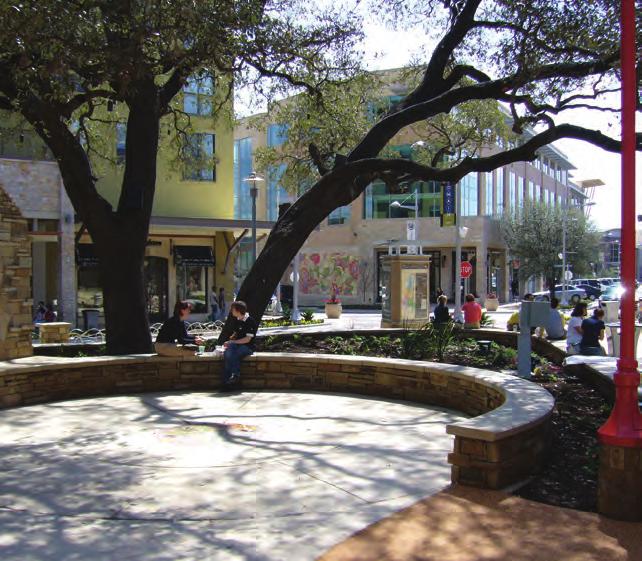 development (see Chapter 8). A signature element, such as this large fountain sculpture, can give distinct identify to a minor open space.