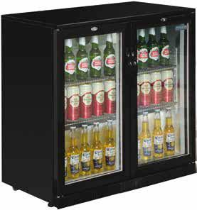 Double Door Bar Coolers 900mm Keep your best sellers chilled and ready with these back bar coolers. Integral temperature controller and off-cycle defrost.