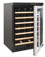 5 kwh/annum 4 C to 18 C 32 C R600a 820(H) x 550(W) x 570(D)mm 36kg Wine Chillers 1805mm 595mm Wine cabinet featuring LED indicator displaying unit is at correct temperature for