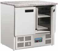 Counter Fridges Refrigerated storage counters with stainless steel work surface. 2 door model holds up to six gastronorm 1/1 100mm deep pans.