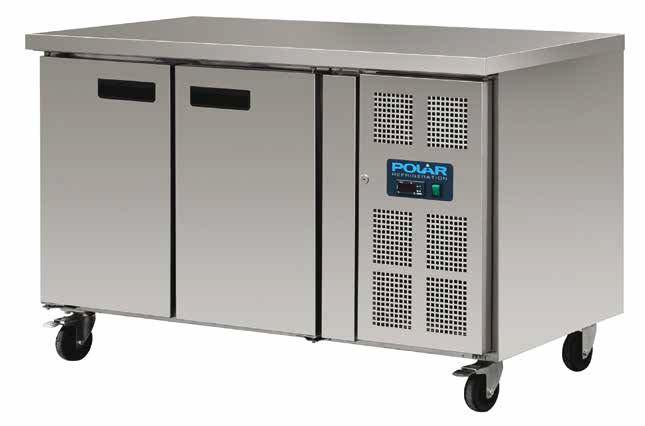2 Door Counter Fridges or Freezers Space efficient commercial counter units that also provide additional work surface space. Fully automatic defrost with constant digital display.