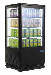 Floor Standing Curved Door Display Fridge 515mm Contemporary food and beverage cooler with curved glass