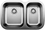 Premium 304 series, 18 gauge stainless steel 18/10 chrome-nickel content for exceptional lustre, durability and strength Rear-positioned drain holes for maximum usable bowl and cabinet storage 3½ (90