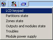 SATEL VERSA 17 A click on the icon button: in case of communication via the RS-232 port will enable/disable the COM port; in case of communication via the modem will display the modem connection