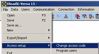 18 Programming Manual SATEL 2.2.2 Changing the program access code 1. Open the FILE menu, select ACCESS SETUP and then CHANGE ACCESS CODE (see: Fig. 5)