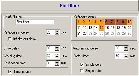 In the keypad, the partition parameters are configured by using the functions available in the PARTITIONS submenu (SERVICE MODE 1. PARTITIONS). Fig. 6.