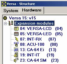 device is selected in the list (see. Fig. 12). In the keypad, their working parameters should be configured by means of the SETTINGS function (SERVICE MODE 2. HARDWARE 1. KPDS & EXPS. 2. SETTINGS).