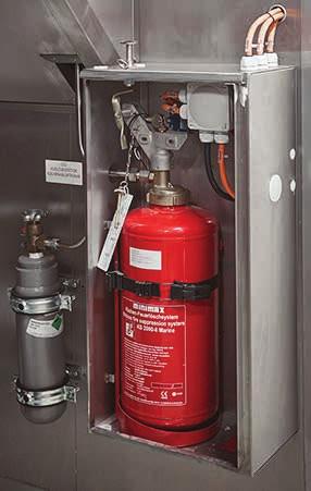 unctionks 2000-8 marine Mechanical release In case of fire, due to the increasing combustion gases, the glass bulb (release temperature 93 C) of a fusible link bursts.
