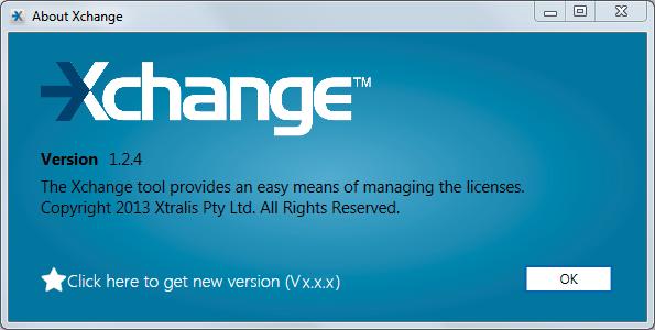 User Manual 2.6 Updating the Xchange Software When there is a new version of the Xchange software available, the Xchange screen changes colour:.