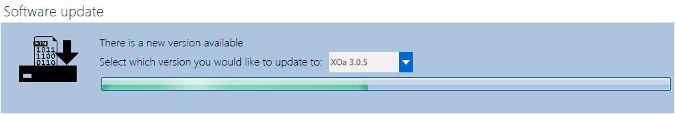 click Update. Xchange starts installing the software on the ADPRO device.