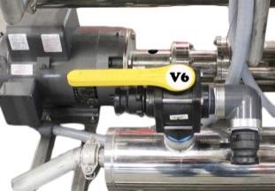 WD Horizontal Left, valve is closed V3 The flow indicator should be Vertical Down V4 The flow indicator should be Vertical Down V18 Horizontal Right V19