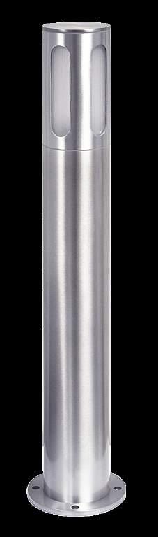 Litetower Streamline Pro - bollards crafted from 3mm thick Anodised Aluminium with a Stainless Steel look. Surface mount heights are 0.4m, 0.6m, 0.