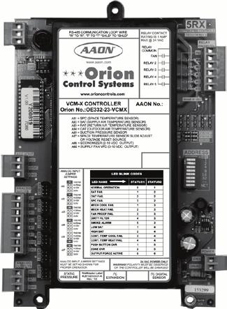 Control Vendors WattMaster - Orion Controls System Figure 5 - WattMaster VCM-X Controller The WattMaster VCM-X unit controller, which is part of the Orion Controls System, can be factory provided and