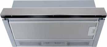 twin motors 390m 3 /hr extraction rate 3 speed slider controls for that hidden effect 45 DBA on medium speed S72 Telescopic rangehood stainless steel only extraction rate 250m 3 /hr fully