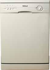 6 litre water consumption per normal wash cycle 850mm H x mm W x 580mm D White 60cm dishwasher 12 place setting 7 wash programs height adjustable top rack