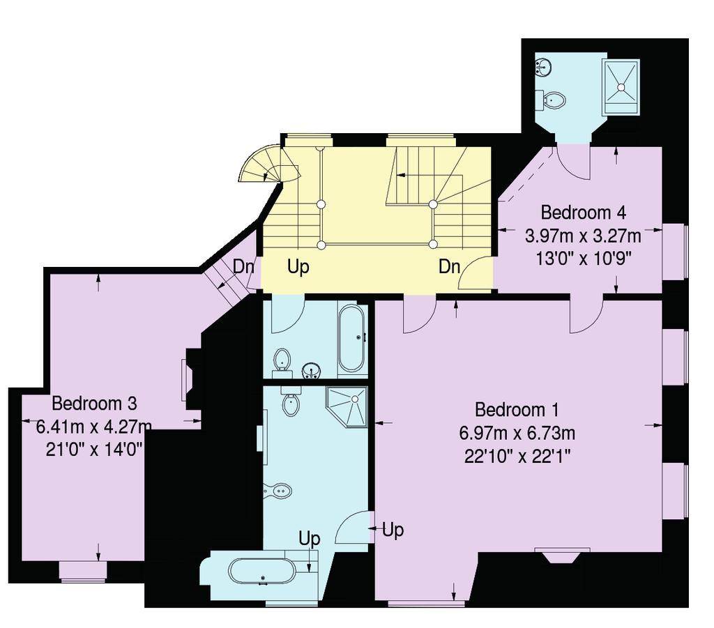 = Reduced headroom below 1.5m / 5 0 Third Floor Second Floor This plan is for layout guidance only. Not drawn to scale unless stated. Windows & door openings are approximate.