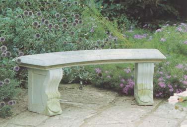 5 ) Curved Bench Curved bench with classical supports Height 483 mm (19 ) Maximum width 1500 mm