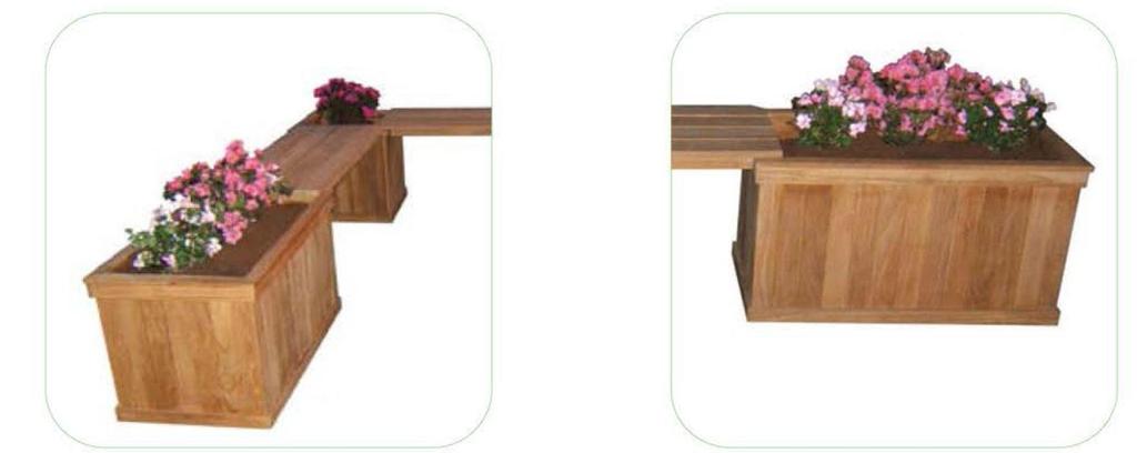 PLANTER BENCHES Tree Box and Cube with Bench Tree Box with Bench (detail) 36 L x 20 W x 20 Ht Box 36 L x 20 W x 20 Ht Planter Benches are a great way to add a seating arrangement and provide space