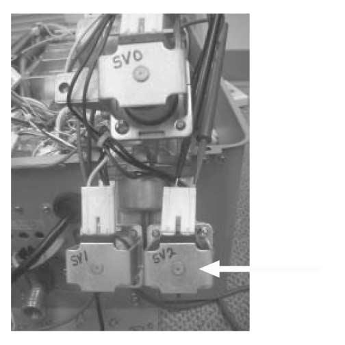 # Disconnect the main gas solenoid valve (SV0) connector and measure the resistance at the solenoid terminals. rmal: 1.7 ~ 2.1 K Ω If normal, check b below. Faulty: Replace gas valve.