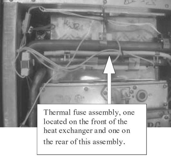 IGE - 11. Removal of Thermal Fuse: CAUTION 120 volt potential exposure. Isolate the appliance and reconfirm power has been disconnected using a multimeter. a. The unit has four thermal fuses, see picture below for location.