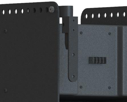 The built in universal wall mounting receiver bracket has hole patterns for multiple rear mounting options. Standard NL4 Speakon I/O low clearance connections.