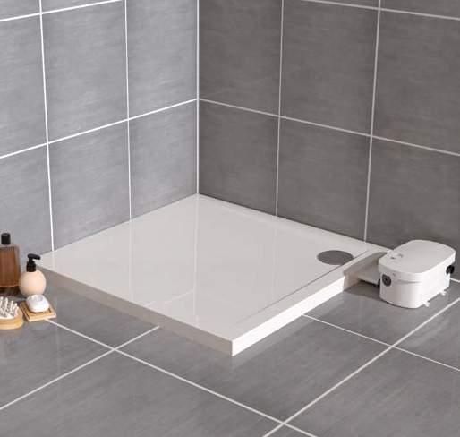 EXTERIOR Product Ref: RD59AD/RD59AD/RD59AD/RD59AD/ RD59AD/RD595AD This low profile shower tray is equipped with an external wastewater pump, making it an ideal solution for