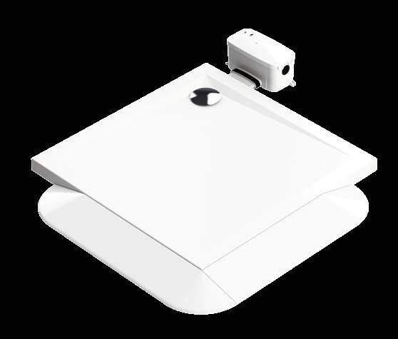 9 Low level shower tray for ease of access for the less abled External waste water pump Minimal disruption Maximises options for shower location No excavation required Anti-slip