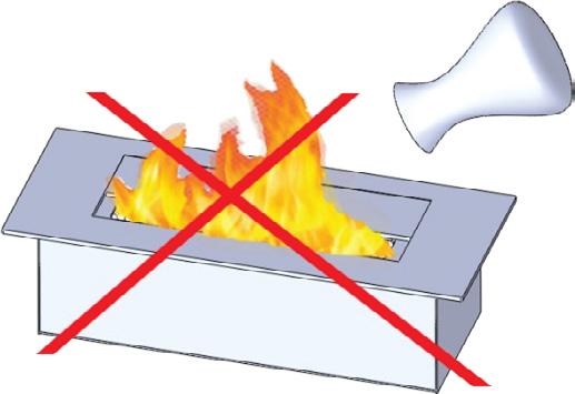 Extinguishing CAUTION: Never extinguish the flame with water! 1. Let the fuel burn out completely if possible. This prevents alcohol left in the burner and deflagration when reigniting. 2.