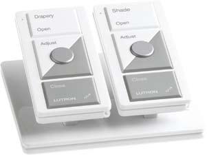 Lutron drapery track systems electronically operate pinch pleat or ripplefold draperies to