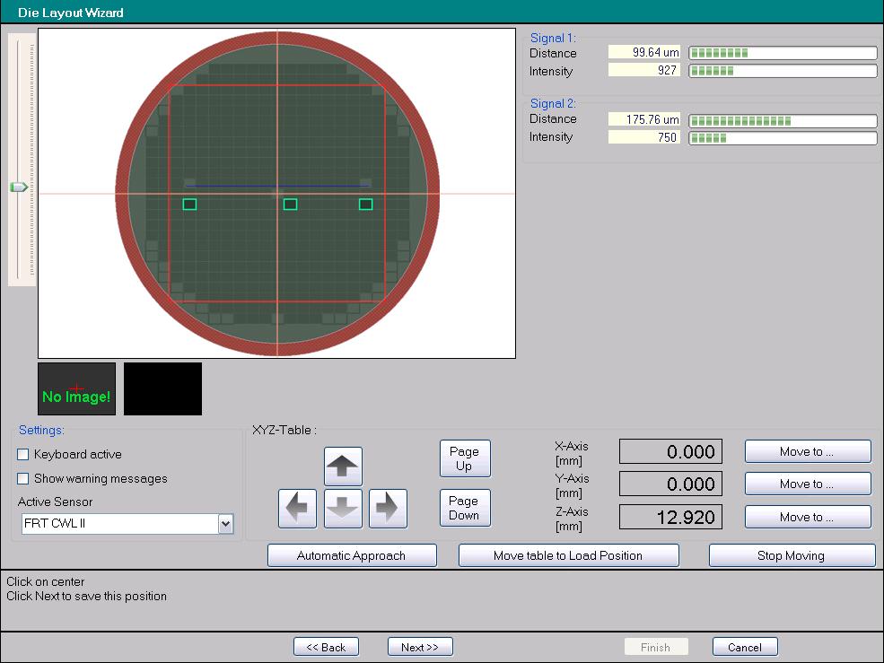 FRT MicroProf Acquire Automation XT Software die layout wizard define die structure and