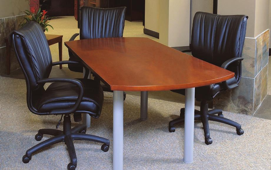 ECLIPSE CONFERENCE TABLES ARE ALSO AVAILABLE IN A CHOICE OF ROUND SURFACES FOR SMALL TEAM AREAS OR PRIVATE OFFICES.