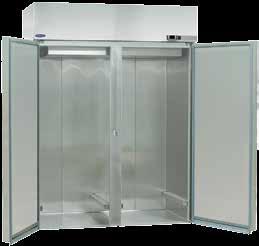 Stainless steel interior Stainless and galvanized steel exterior Pass-Thrus available in 1, 2, or 3 solid, glass or half doors Roll-Ins and