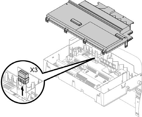 Vitodens 200-W B2HA 112, 150, 399, 530 Installation Accessing the X3 Plug Control Connections 1. Remove the control unit cover (see page 23). 2. Remove the X3 plug from the control board.