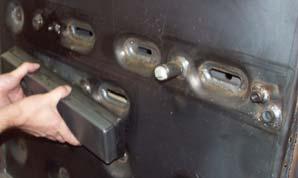 stop bolts (2) are now at the top of the air box and on the lefthand side of