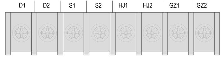 Terminal HJ1 and HJ2 for connecting Fire signal relay output [Normally Open] 4.