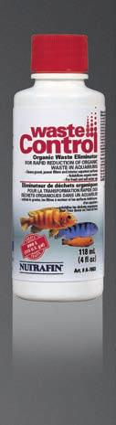 Nutrafin Waste Control Nutrafin Waste Control is a biological water conditioner that contains specific strains of bacteria chosen for their highly effective breakdown of solid organic waste.