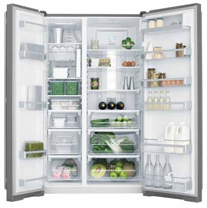 The full-length LED lighting disperses light evenly throughout the interior, so nothing gets hidden at the back of the fridge.
