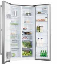 Side by Side Technical info Features ESE6077SG 600L side by side refrigerator with ice and water, flat doors and bar handles FROST FREE MULTIFLOW 600 L 3 ENERGY Total gross capacity: 600L Energy Star