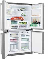 Cooling Four Door Technical info Features EQE6807SD 680L four-door refrigerator with mark resistant stainless steel and