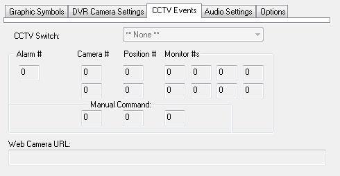 2.6.3 Alarm Panel CCTV Events Settings Allows operator to set CCTV parameters to be sent to CCTV system.